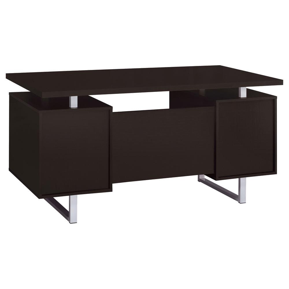 Cappuccino Contemporary 60'' Executive Desk with Filing Cabinet