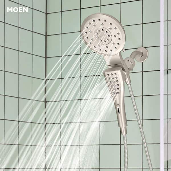 Verso 8-Spray Dual Wall Mount Fixed and Handheld Shower Head 1.75 GPM in Spot Resist Brushed Nickel