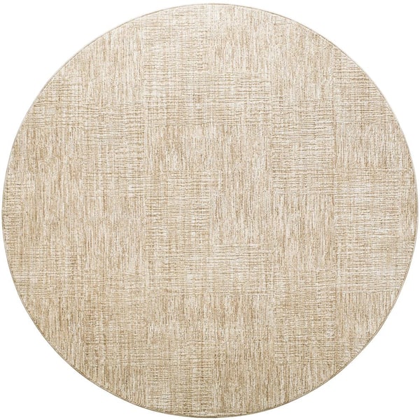 Livabliss Masterpiece Medium Brown Modern 7 ft. Round ft. Indoor Area Rug