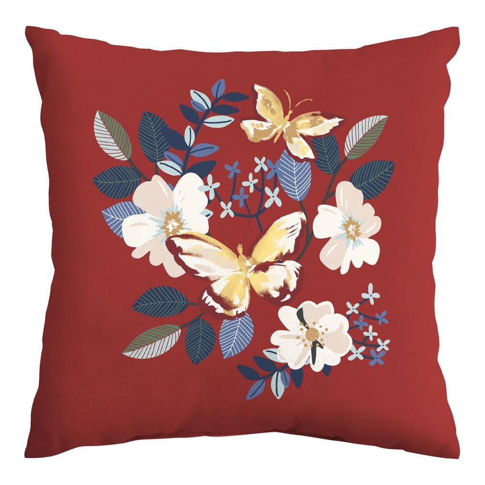 18 in. x 18 in. Outdoor Patio Throw Pillow in Garden Flowers price history on PriceWatchPro