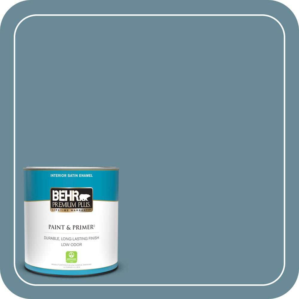 1 qt. #BIC-22 Relaxed Blue Satin Enamel Low Odor Interior Paint & Primer price history on PriceWatchPro