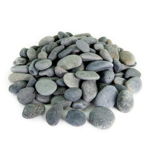 0.50 cu. ft. 1 in. to 2 in. Black Mexican Beach Pebble Smooth Round Rock for Gardens, Landscapes and Ponds