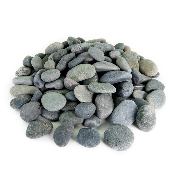 Southwest Boulder & Stone 21.6 cu. ft., 3 in. to 5 in. 2000 lbs. Black Mexican Beach Pebble Smooth Round Rock for Garden and Landscape Design