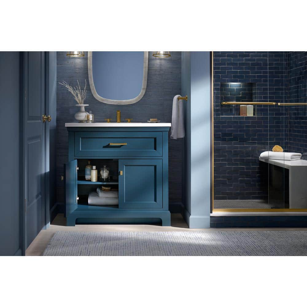 Charlemont Light Oak 36" Bathroom Vanity with Quartz Top