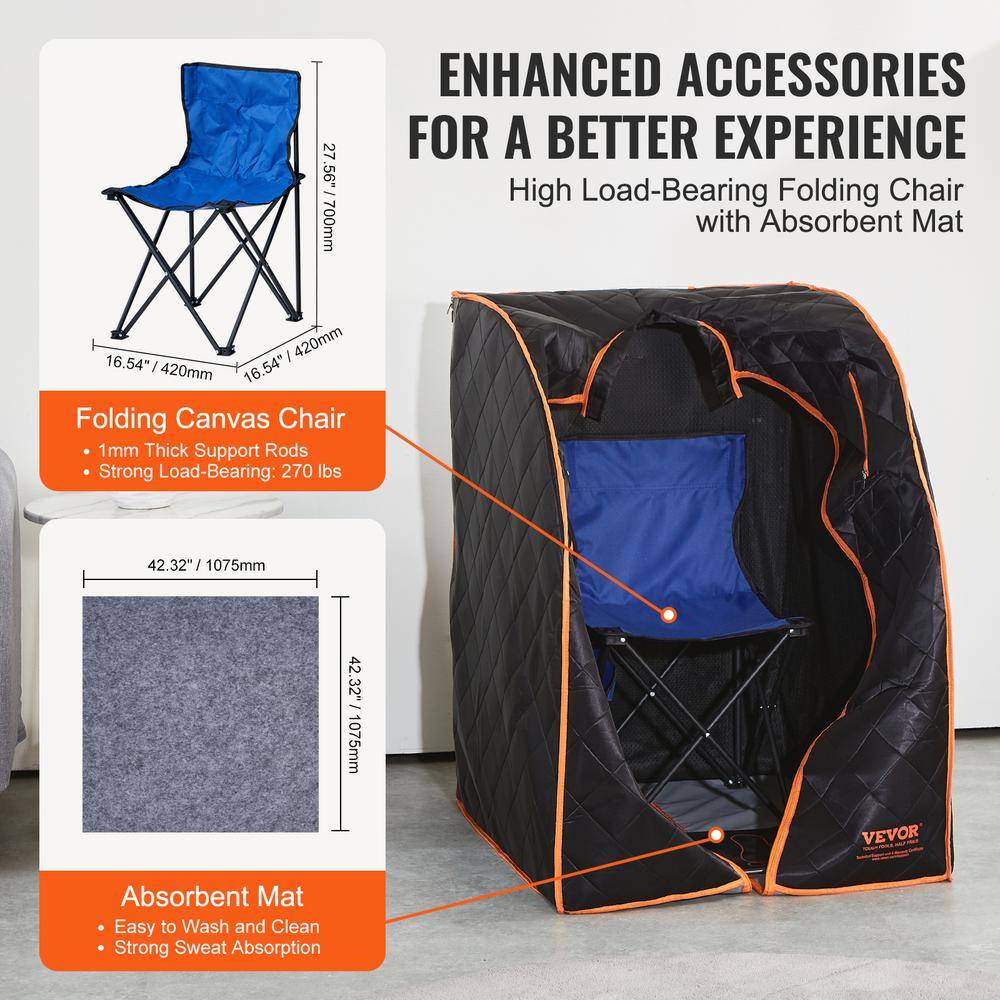 Black Satin Portable Infrared Sauna Tent with Metal Frame