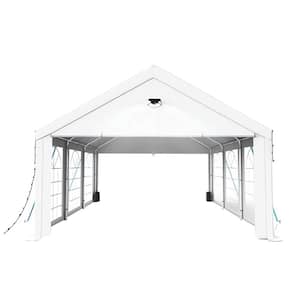 10 ft. x 20 ft. White Heavy Duty Canopy Tent with Removable Sidewals, Outdoor Gazebo Sheter