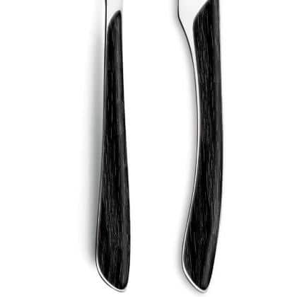 Amefa Eclat 24-Piece Stainless Steel Set (Natural Black Wood)