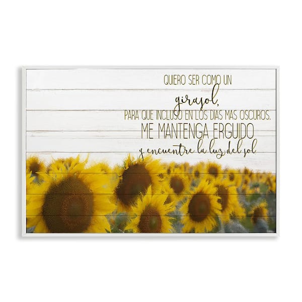 Stupell Industries To Be a Sunflower by Kim Allen White Framed Typography Giclee Art Print 20 in. x 30 in.