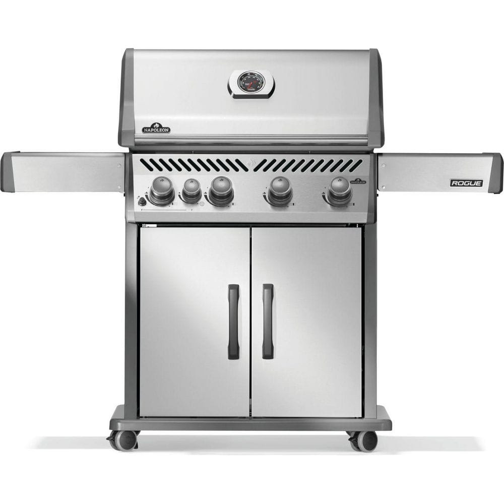 Rogue 525 4-Burner Propane Gas Grill Stainless Steel with Range Side Burner