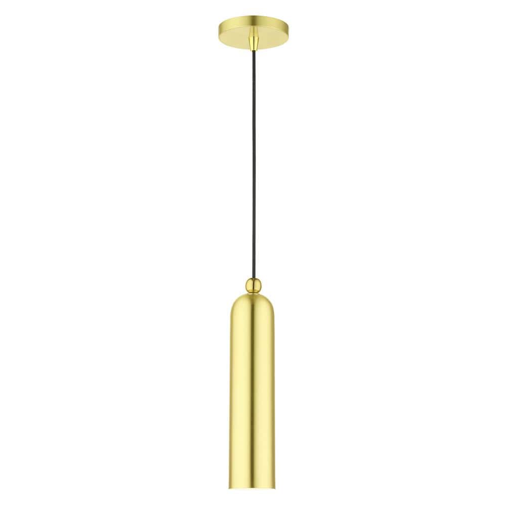 Elegant Satin Brass LED Pendant Light for Indoor/Outdoor Use