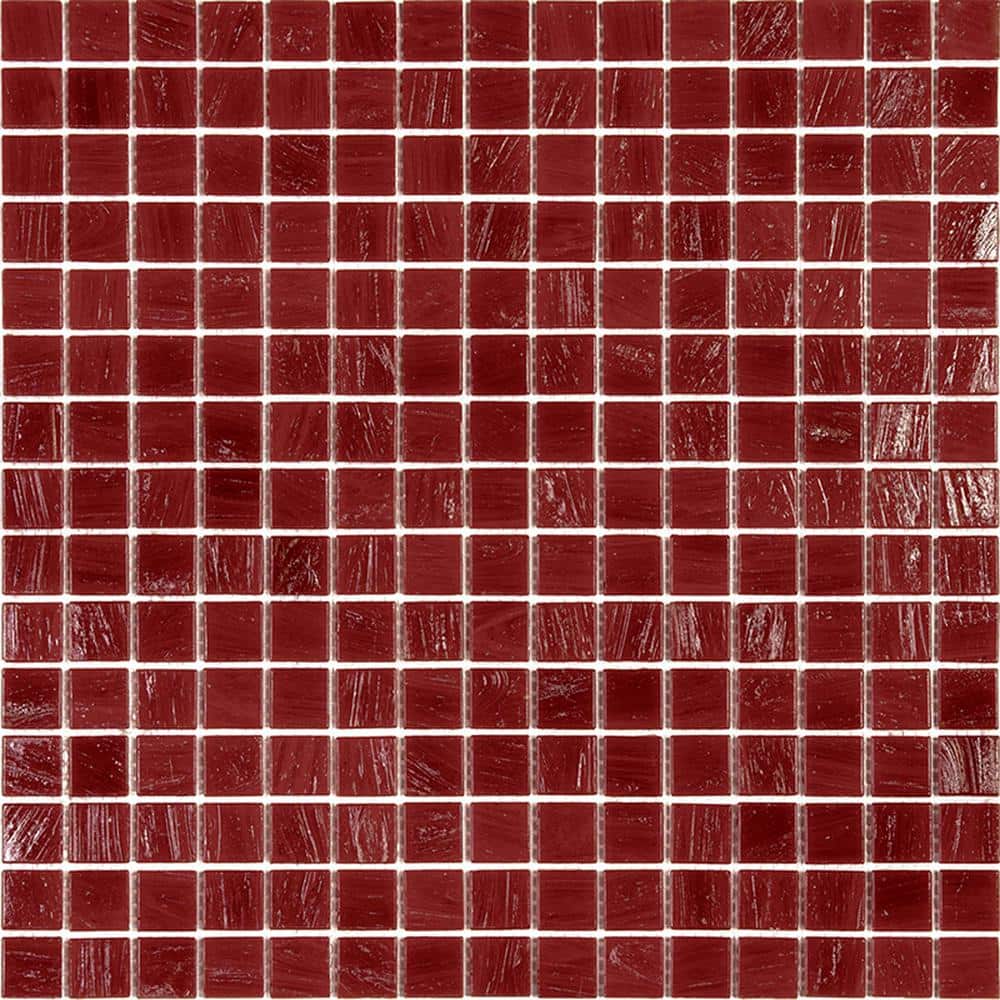 Scarlet Red 12" x 12" Glossy Glass Mosaic Tile