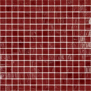 Celestial Scarlet Red 12 in. x 12 in. Glossy Glass Mosaic Wall and Floor Tile (20 sq. ft./case) (20-pack)
