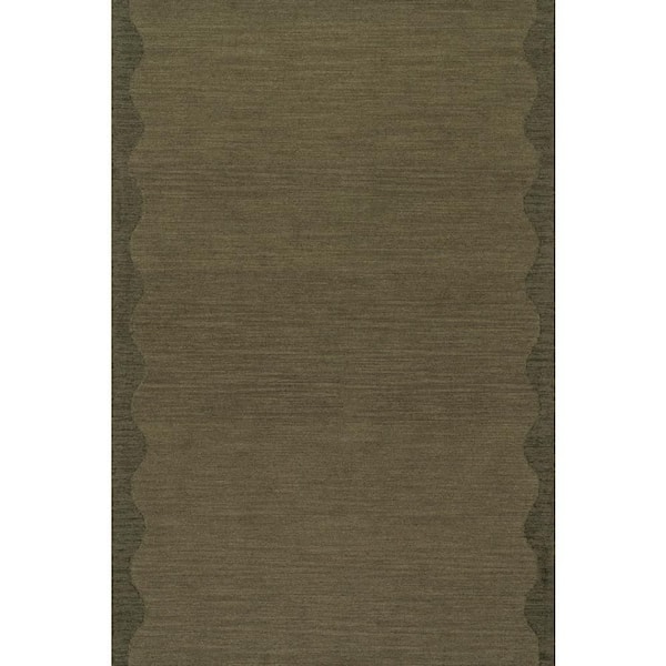 Nate Berkus x Rugs Ondine Solid Wool Cozy Green 6 ft. x 9 ft. Indoor Area Rug