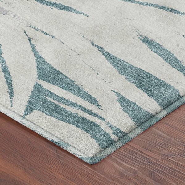 Mayfield Premium Machine Washable Abstract AMF2263 Teal 2 ft. x 3 ft. Accent Rug