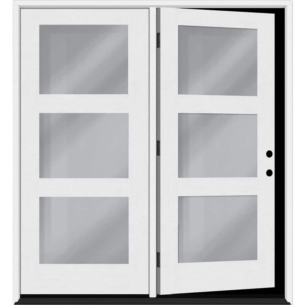 "Regency 60 in. x 80 in. Modern 3L Equal ClrGlass Primed LH CenterHinged Unfinished Fiberglass Retro Patio Door w/4""Jamb" price history on PriceWatchPro