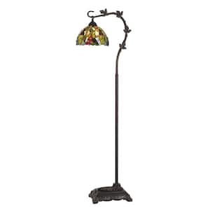 61 in. Bronze 1 Dimmable (Full Range) Standard Floor Lamp for Living Room with Glass Dome Shade