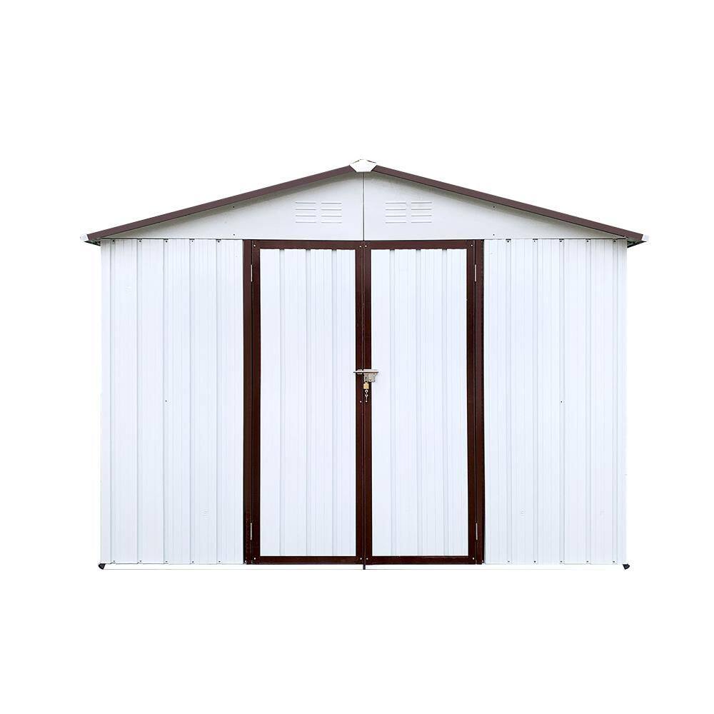 10 ft. W x 8 ft. D White Metal Shed with Double Door (80 sq. ft. ) price history on PriceWatchPro