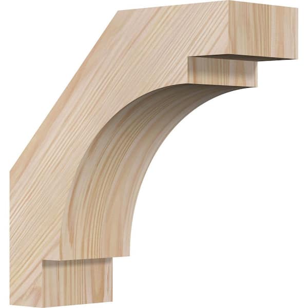 Ekena Millwork 3 1/2"W x 10"D x 10"H Merced Smooth Knee Brace, Douglas Fir