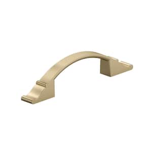 Teramo Collection 3 in. (76 mm) or 3-3/4 in. (96 mm) Center-to-Center Satin Brass Traditional Cabinet Arch Pull