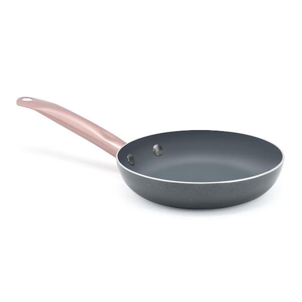 8 in. Ceramic Nonstick Frying Pan in Dark Grey & Rose Gold