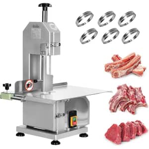 750-Watts Heavy-Duty Stainless-Steel Meat Grinder 1.2HP Commercial Frozen Meat Cutting Table Bandsaw Machine