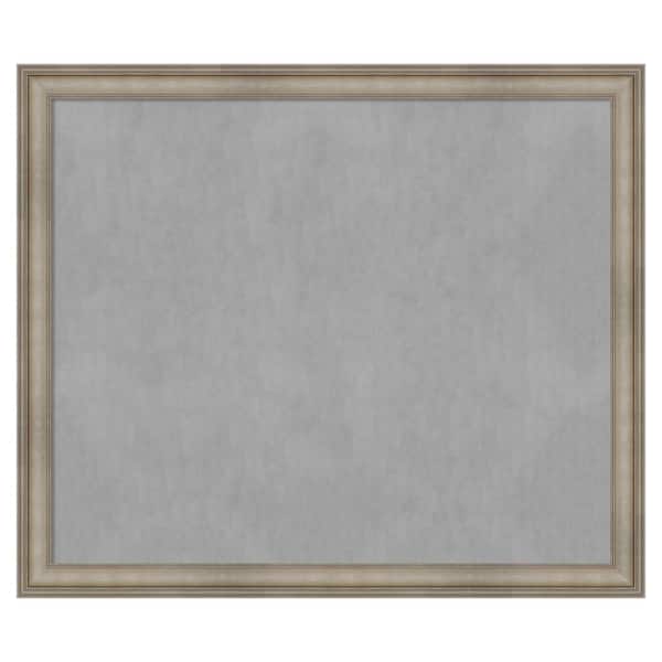 Amanti Art Mezzanine Antique Silver Narrow 53 in. x 45 in. Framed Magnetic Board