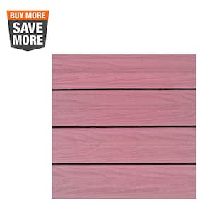 UltraShield Naturale 1 ft. x 1 ft. Quick Deck Outdoor Composite Deck Tile in Seoul Pink (10 sq. ft. Per Box)