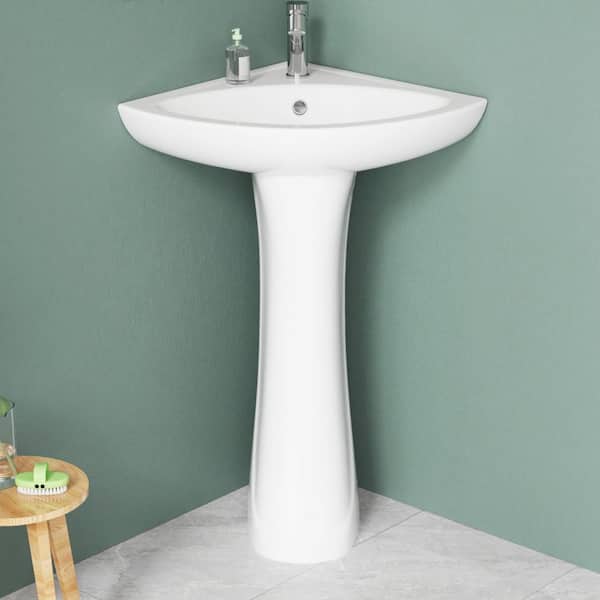 Vomlor Small Bathroom Corner Sink 23 in. W x 18.75 in. D Corner