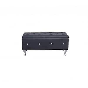 Black 38 in. Bedroom Bench