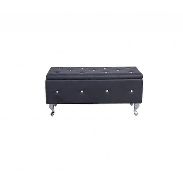 HomeRoots Black 38 in. Bedroom Bench