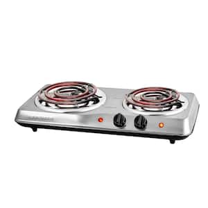 2-Burner 5.7 and 6 in. Stainless Steel Silver Hot Plate Burner