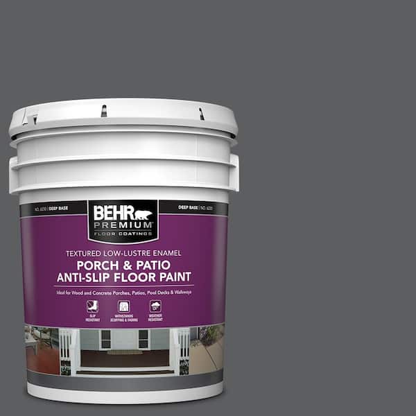5 gal. #N500-6 Graphic Charcoal Textured Low-Lustre Enamel Interior/Exterior Porch and Patio Anti-Slip Floor Paint
