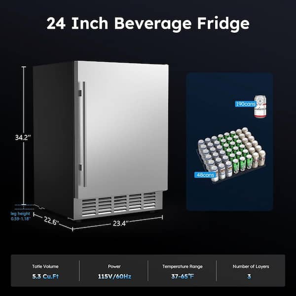 Mojgar 5.29 Cu. Ft. Built-in/Freestanding Indoor/Outdoor Beverage Refrigerator in Silver for 190 Cans (Foam Door) HD-4457402NEW - The Home Depot Mojgar 5.29 Cu. Ft. Built-in/Freestanding Indoor/Outdoor Beverage Refrigerator in Silver for 190 Cans (Foam Door) HD-4457402NEW - The Home Depot