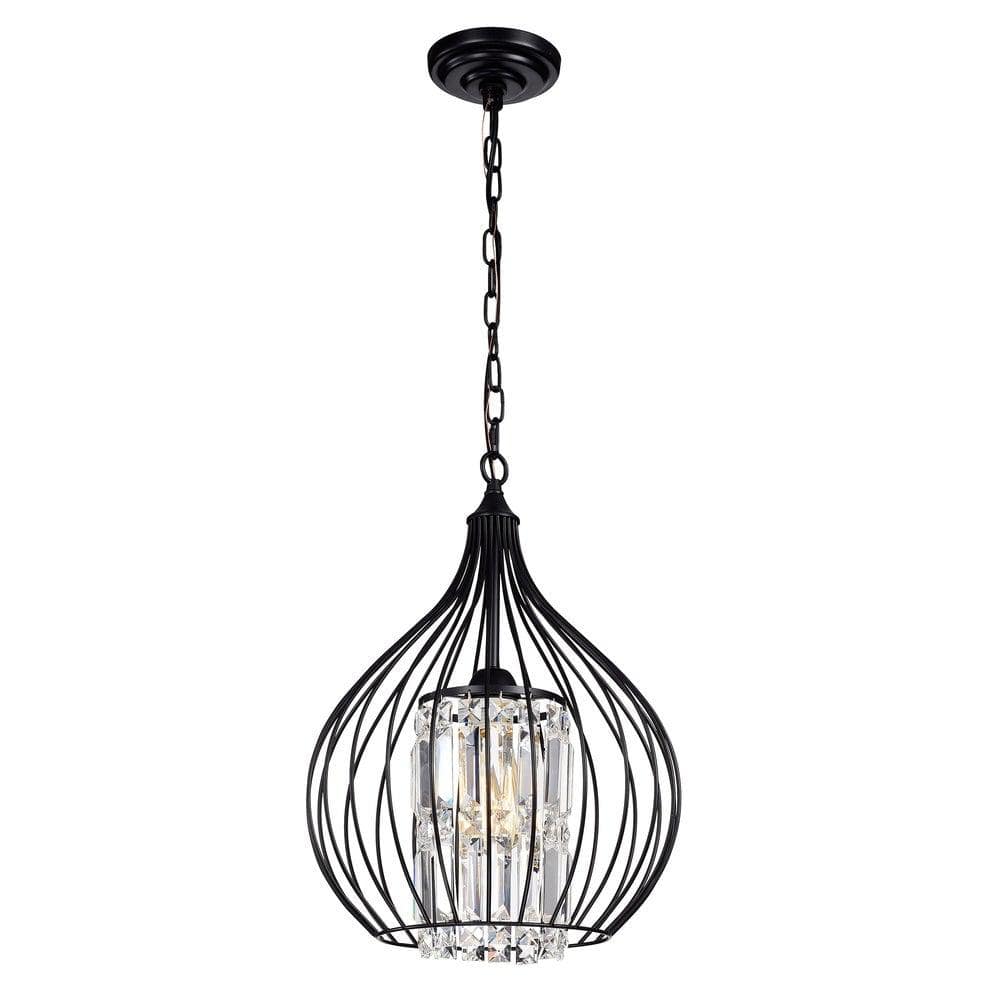 Johanne 14 in. 1-Light Indoor Black Pendant Lamp with Light Kit price history on PriceWatchPro