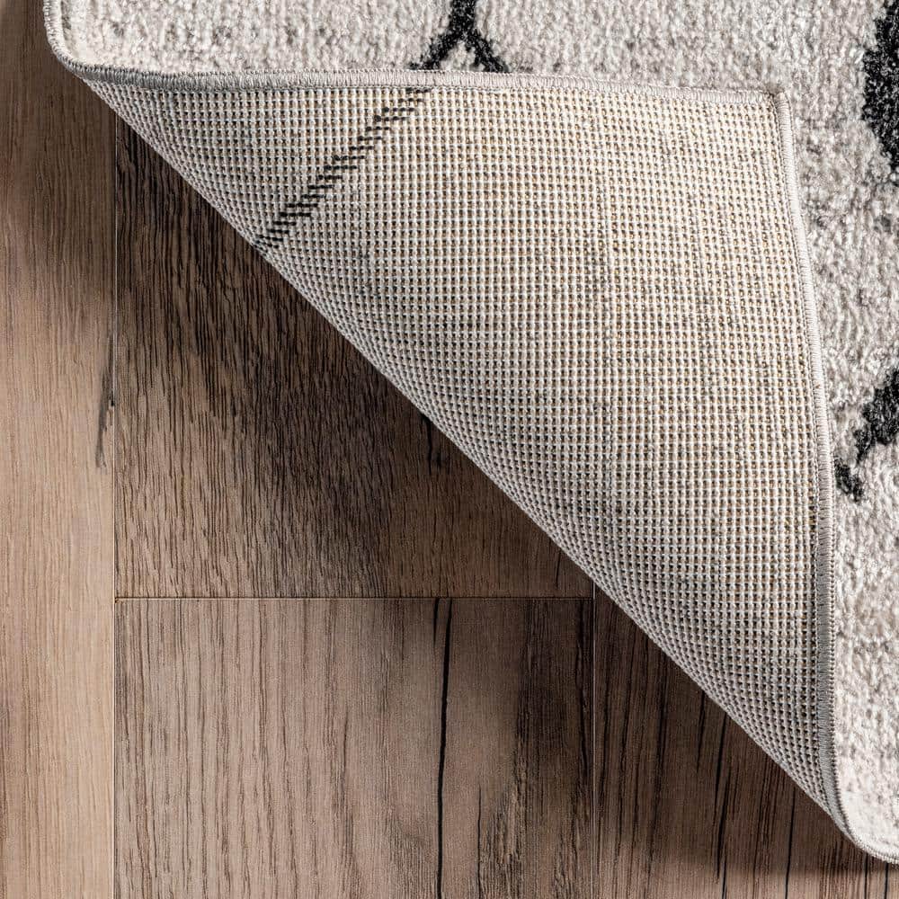 Gray Machine Washable Moroccan Runner Rug