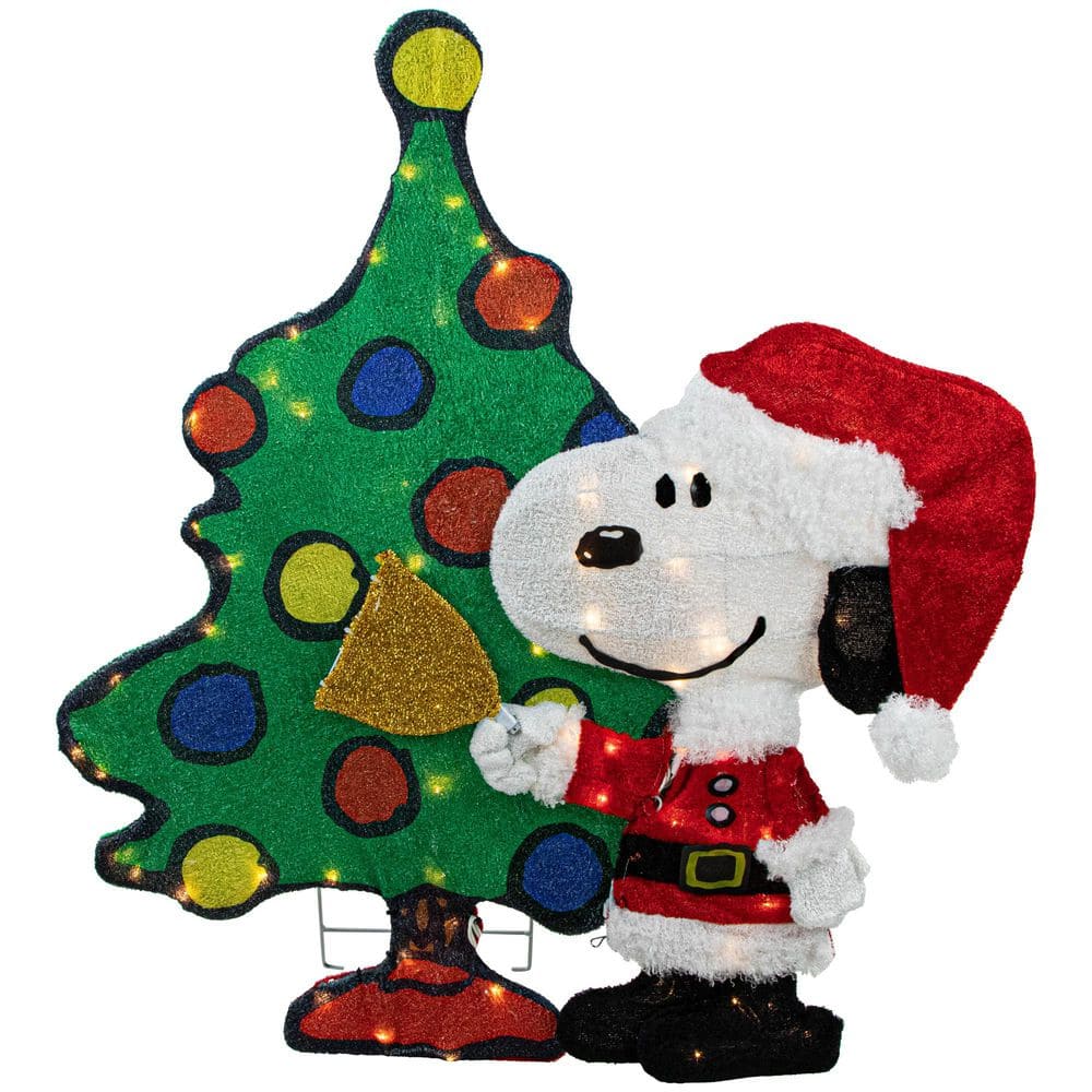 Northlight LED Lighted Animals Peanuts Snoopy and Christmas Tree