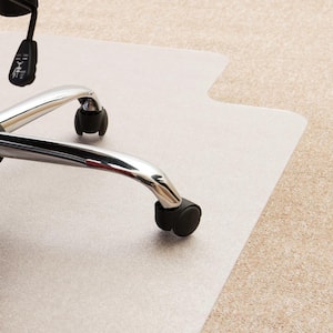 Cleartex Clear 48 in. x 51 in. Enhanced Polymer Lipped Indoor Chair Mat for Carpets up to 3/8 in.