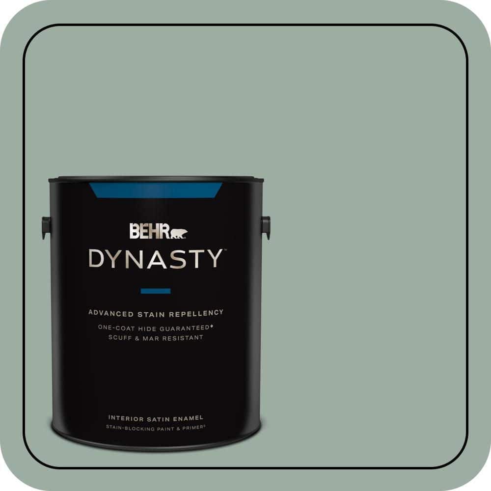 1 gal. #N420-3 Misty Moss One-Coat Hide Satin Enamel Interior Stain-Blocking Paint & Primer price history on PriceWatchPro