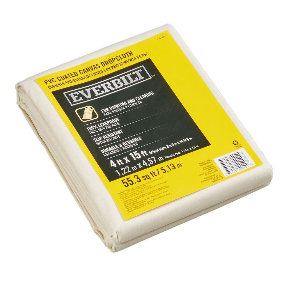 Everbilt 3 ft. 9 in. x 14 ft. 9 in. Poly Vinyl Backed Drop Cloth 415BU ...