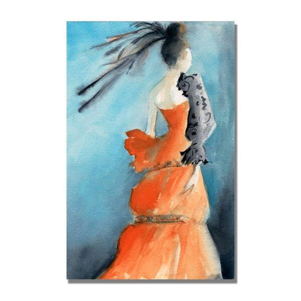 Trademark Fine Art 16 in. x 24 in. Orange Evening Gown Canvas Art-DISCONTINUED