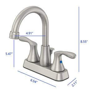 Deveral 4 in. Centerset 2-Handle High-Arc Bathroom Faucet in Brushed Nickel