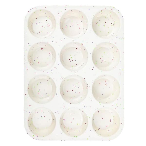 Regular Series 12-Cup Silicone Muffin Pan Nonstick Cupcake Baking Tray Versatile Mold for Oven 1 Pack