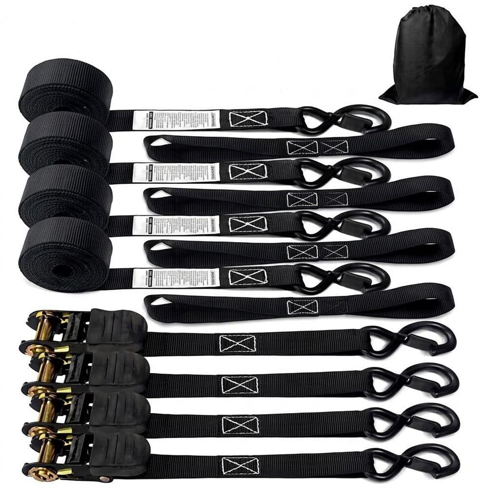 15 ft. x 1 in. Ratchet Tie Down Strap with Soft Loop and S Hook Safety Clip 4-Pack price history on PriceWatchPro