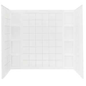 Ensemble 43-1/2 in. x 60 in. x 54-1/4 in. 3-piece Direct-to-Stud Tile Tub and Shower Wall Set in White