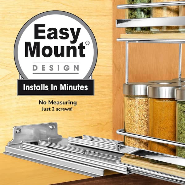 Invisible' Acrylic Spice Rack Wall Mount Organizer [3 Pack, 15