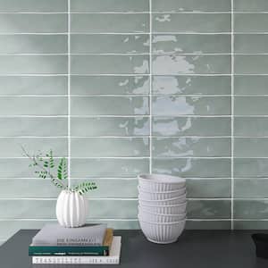 Kezma Jade Green 2.95 in. X 11.81 in. Polished Ceramic Subway Wall Tile (6.03 sq. ft./Case)