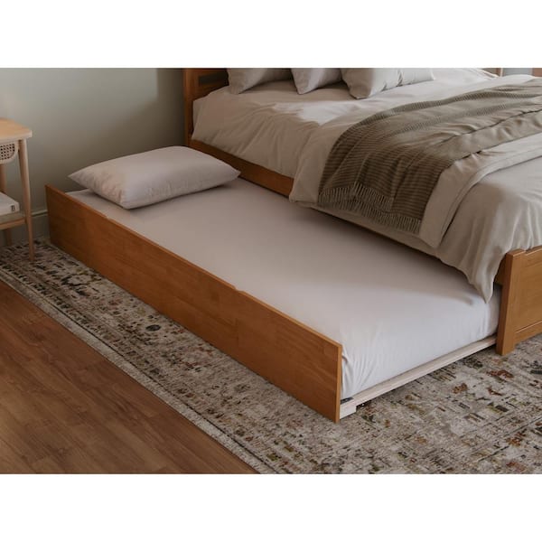 AFI Urban Light Toffee Natural Bronze Full Frame Solid Wood Trundle Bed