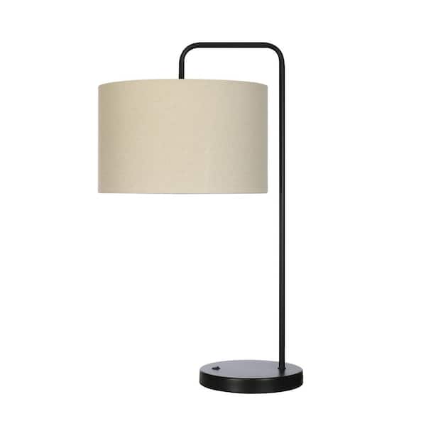 Fangio Lighting 26 in. Black Indoor Table Lamp with Decorator Shade