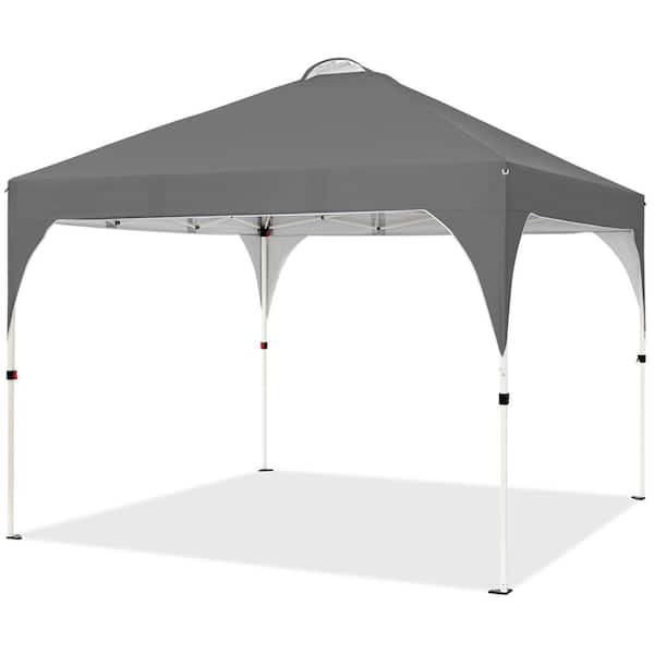 Yaheetech 10 ft. x 10 ft. Outdoor Pop-Up Canopy Camping Tent for Garden Patio Park Market Dark Gray