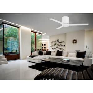 Roto Flush 52 in. LED Indoor Flat White Ceiling Fan with Remote